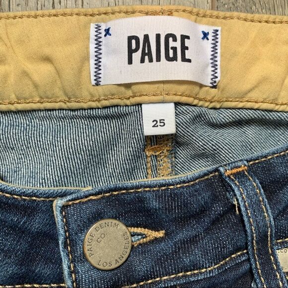 Paige Denim Skyline Ankle Peg Jeans Medium Dark Wash Mid-Rise Size 25 - Picture 4 of 10